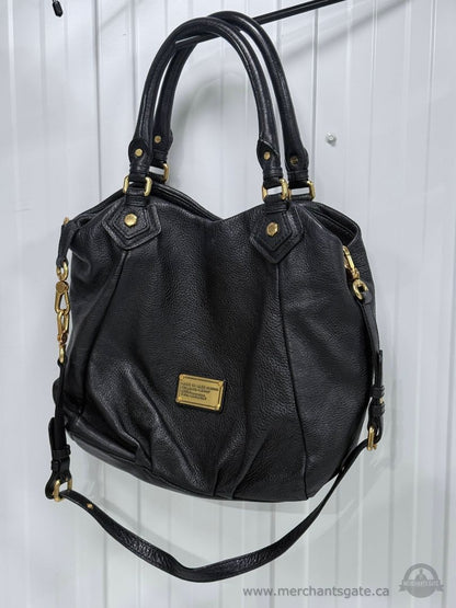 Marc by Marc Jacobs Black Pebbled Leather Satchel Shoulder Bag Crossbody Purse