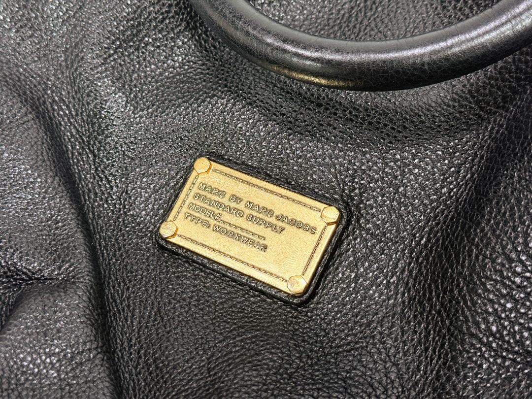Marc by Marc Jacobs Black Pebbled Leather Satchel Shoulder Bag Crossbody Purse