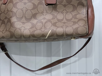Coach Brown Signature Canvas Satchel Shoulder Crossbody Purse