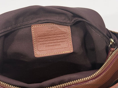 Coach Brown Signature Canvas Satchel Shoulder Crossbody Purse