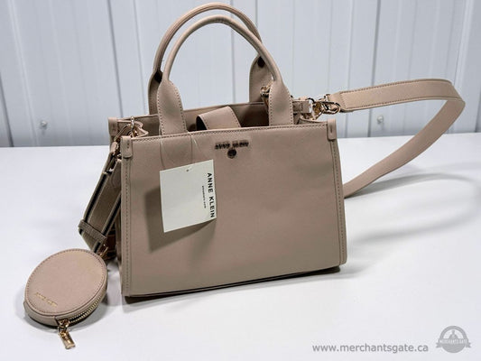 New Anne Klein Blush Pink Satchel Crossbody Handbag Coin Pouch NWT