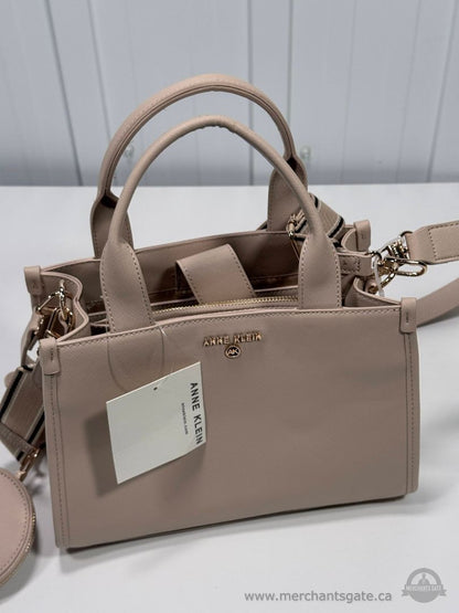 New Anne Klein Blush Pink Satchel Crossbody Handbag Coin Pouch NWT