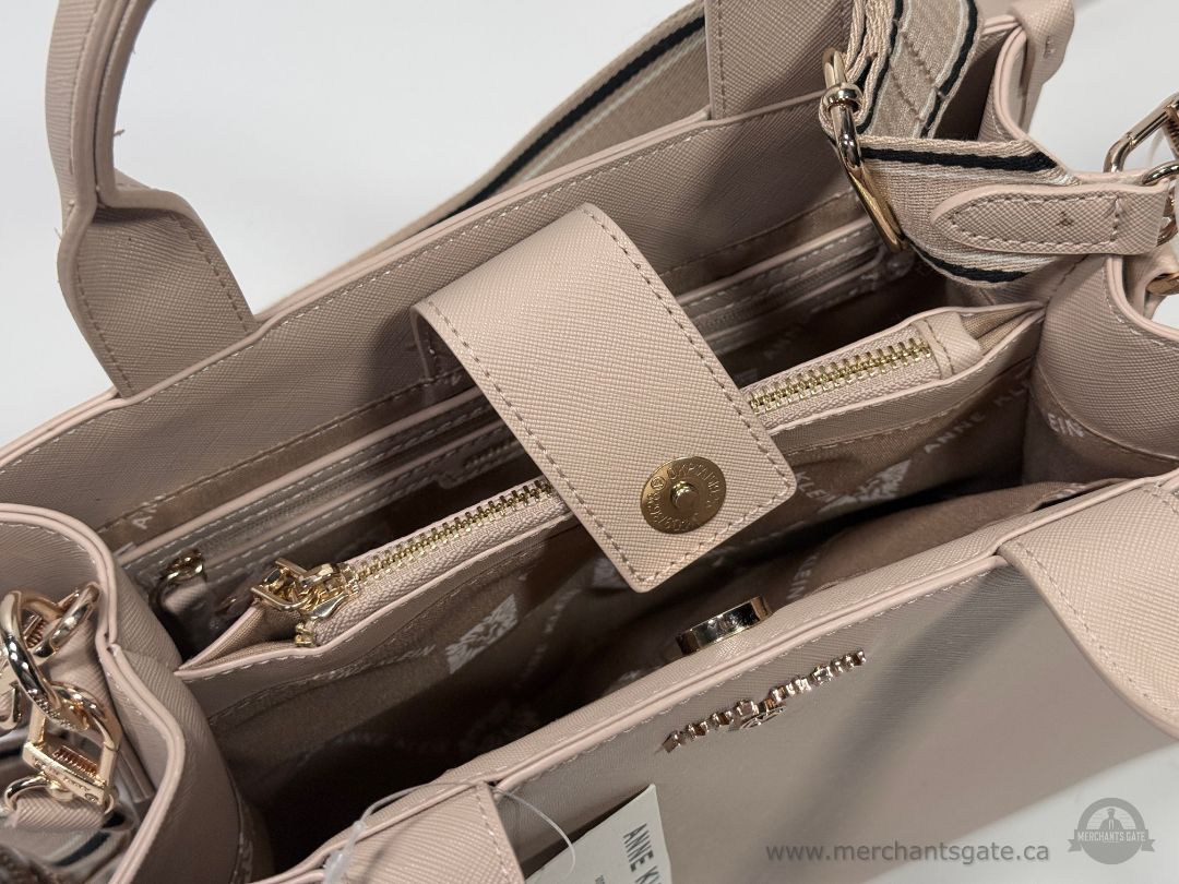 New Anne Klein Blush Pink Satchel Crossbody Handbag Coin Pouch NWT