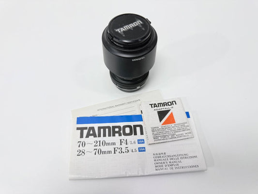 Tamron 70 210mm F4 Vintage Lens Adaptall 2 Olympus OM Adapter With Manual