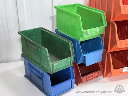 12 Large Heavy Duty Plastic Parts Storage Bins Workshop Garage Organizer Lot