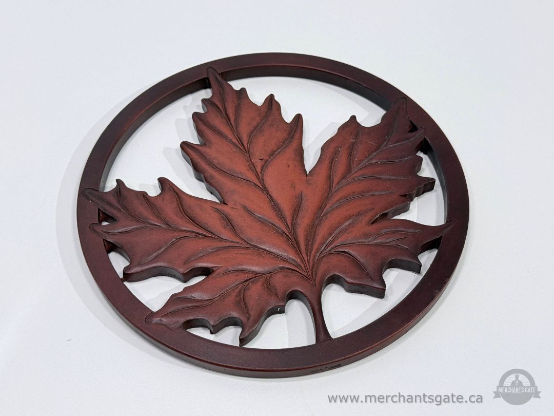 BOMA Canadian Maple Leaf Glass Reinforced Trivet Hot Plate Pot Holder 7.5" Made in Canada