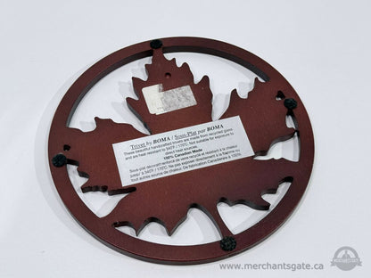 BOMA Canadian Maple Leaf Glass Reinforced Trivet Hot Plate Pot Holder 7.5" Made in Canada