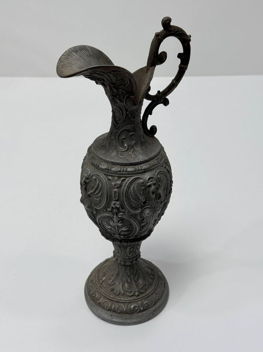 Ornate Vintage Cast Metal Pitcher Vase