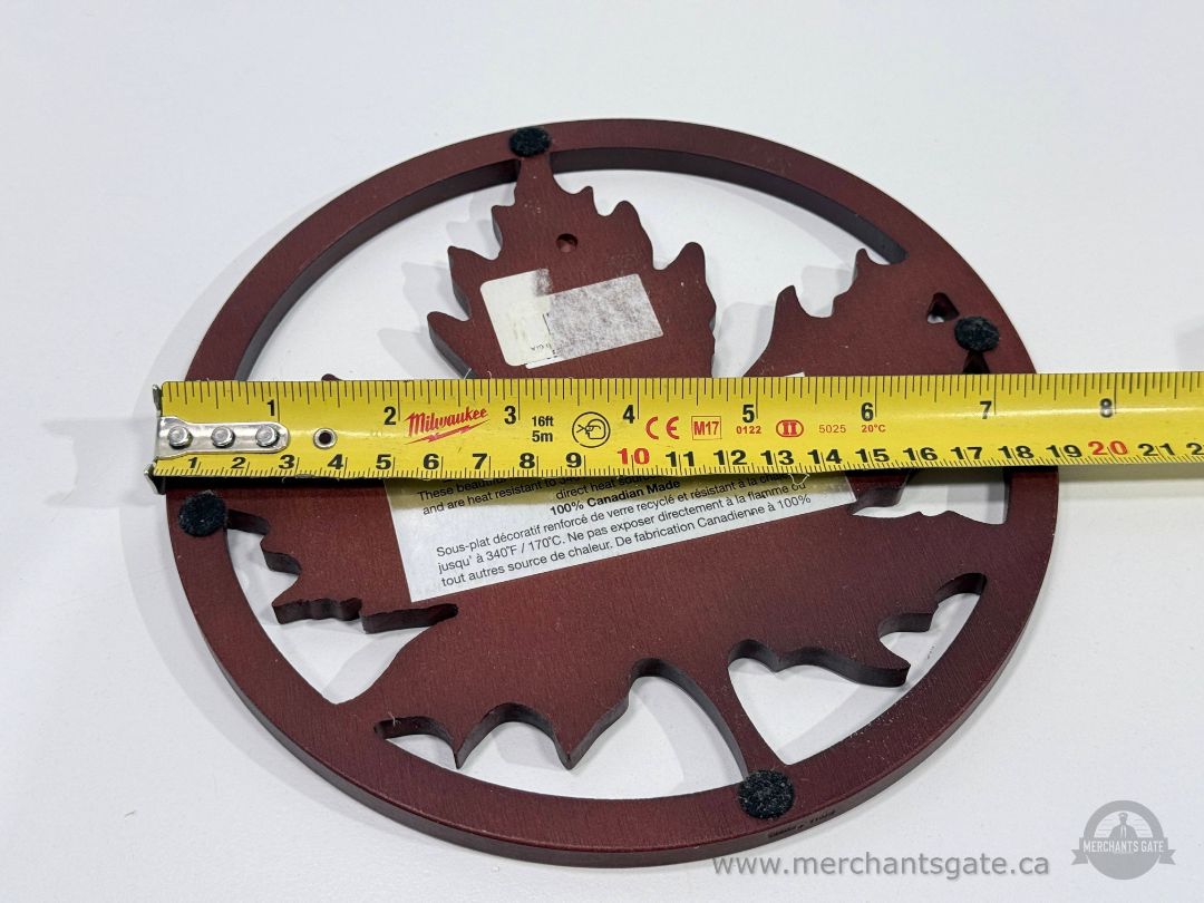 BOMA Canadian Maple Leaf Glass Reinforced Trivet Hot Plate Pot Holder 7.5" Made in Canada
