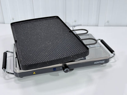 Heritage Electric Raclette Grill & Griddle - Reversible Stone Plate - Tested