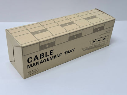 New Under Desk Cable Management Tray Wire organizer 2 Pack Metal Rack Set With Screws