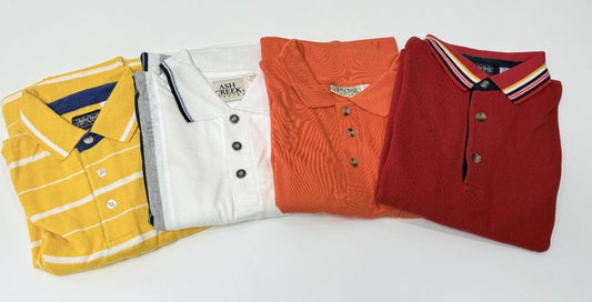 Mens Size L Ash Creek Golf Shirts Lot of 4 Short Sleeve Polos Classic Fit Cotton