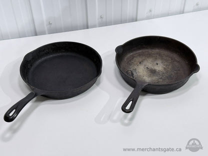 Vintage Wagner & O’Brien Chicago Cast Iron Skillet Frying Pans Set of 2