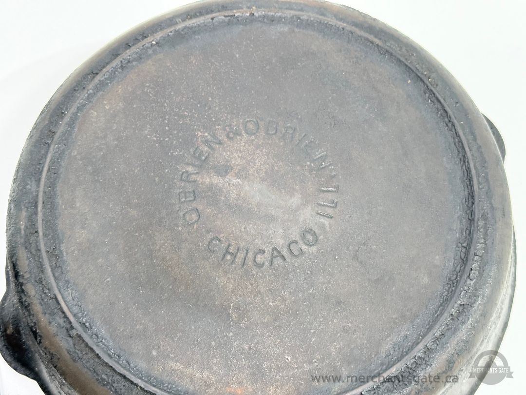 Vintage Wagner & O’Brien Chicago Cast Iron Skillet Frying Pans Set of 2