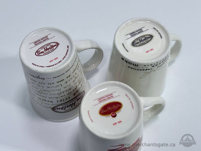 Tim Hortons Limited Edition Coffee Mugs 2004 40th Anniversary 2009 Set of 3