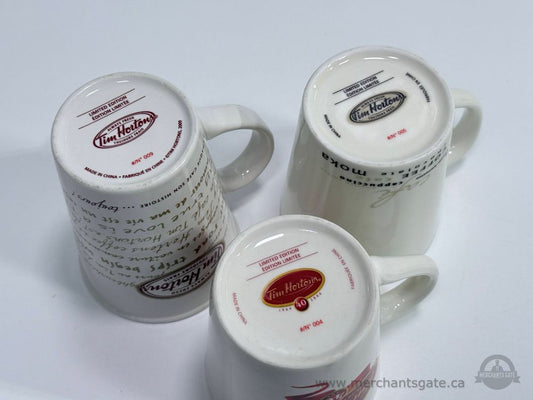 Tim Hortons Limited Edition Coffee Mugs 2004 40th Anniversary 2009 Set of 3