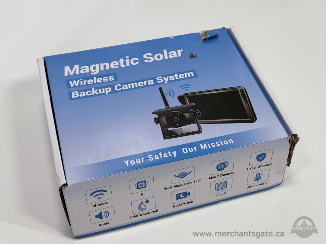Wireless Magnetic Solar Backup Camera System 5" Monitor New Open Box