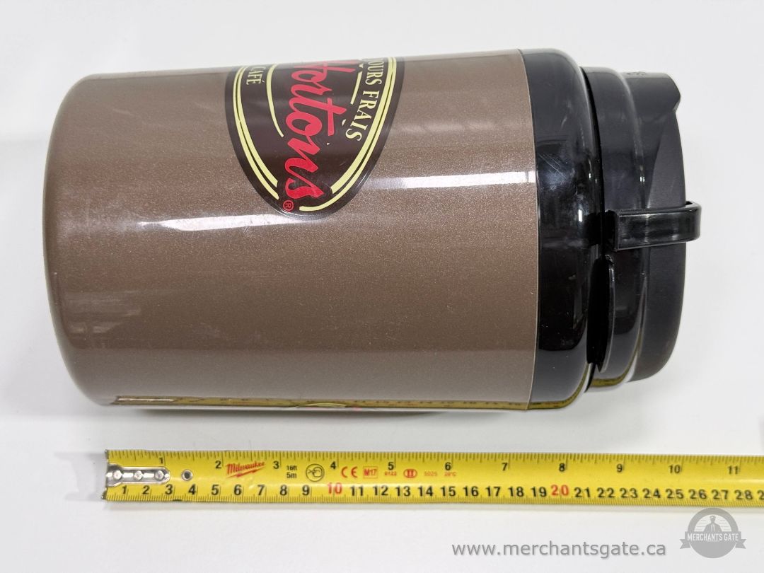 Vintage Tim Hortons Aladdin Super Insulated Travel Mug Coffee Cup Brown