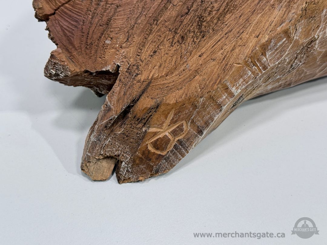 Hand Carved Wood Spirit Driftwood Wall Hanging 19" Rustic Folk Art