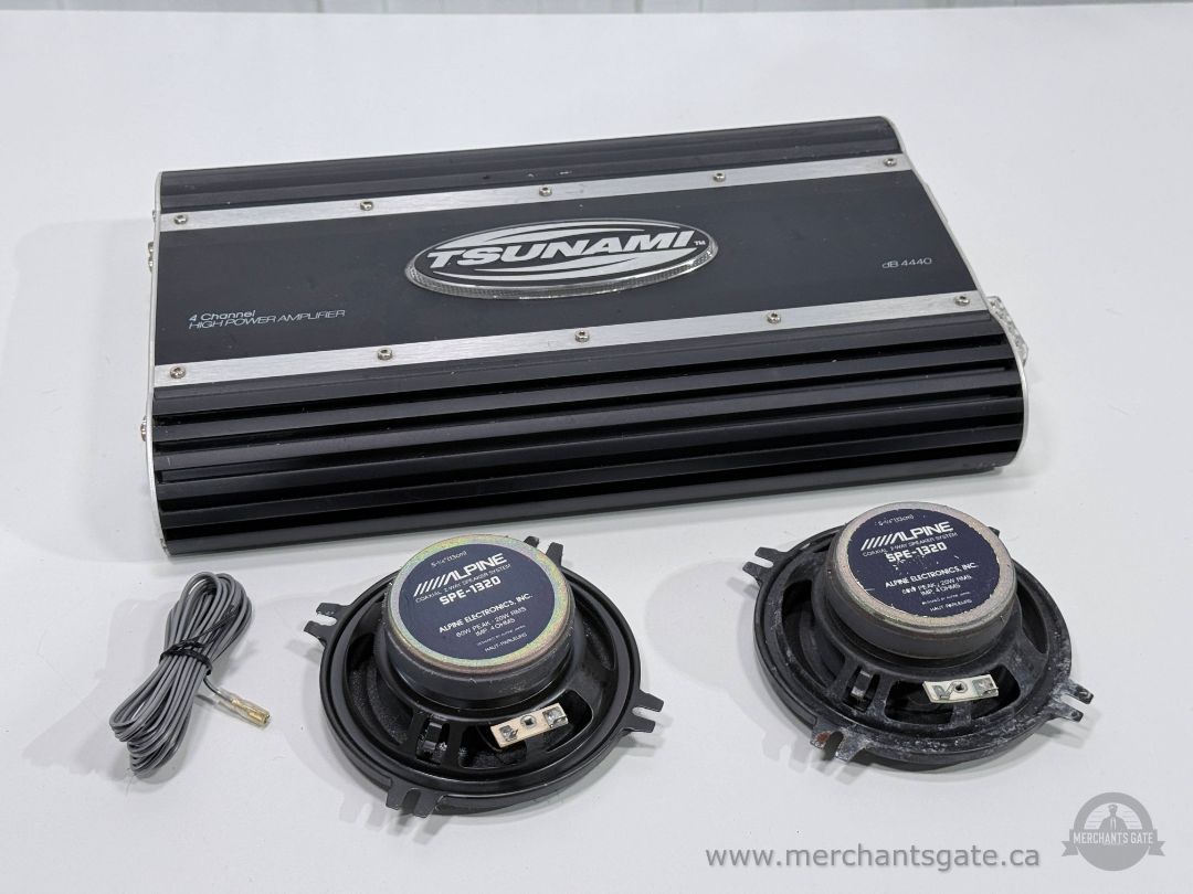 Tsunami dB4440 4-Channel Car Amplifier + Alpine SPE-1320 5.25" Speakers