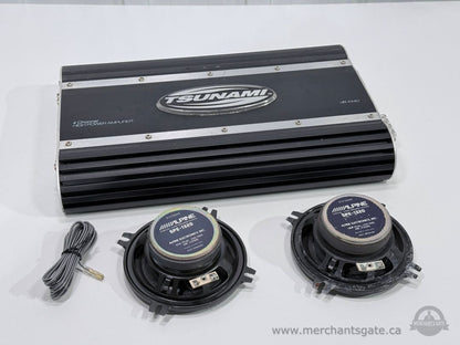 Tsunami dB4440 4-Channel Car Amplifier + Alpine SPE-1320 5.25" Speakers