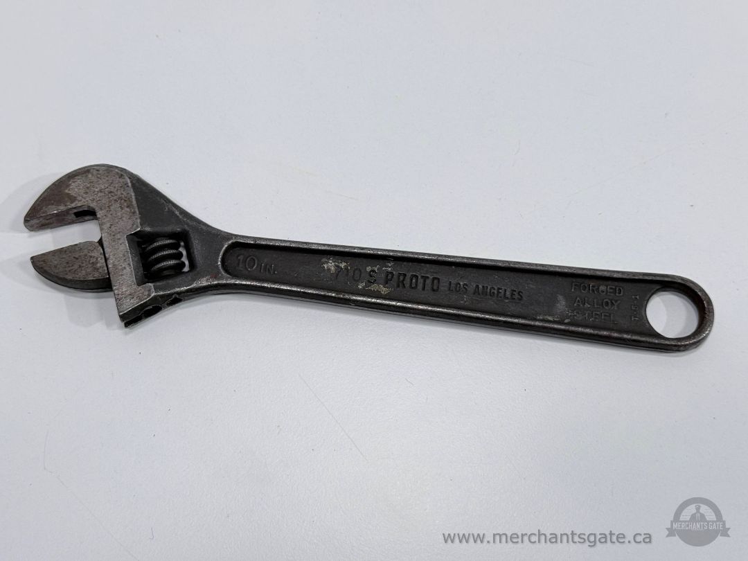 Vintage Proto 710-S 10" Adjustable Wrench Forged Alloy Steel Los Angeles USA