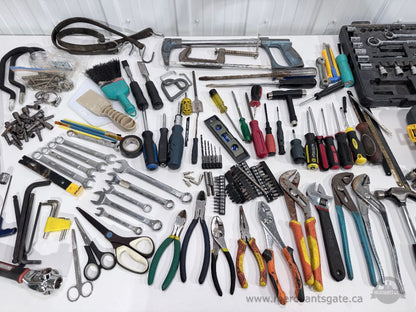 Huge Mixed Mechanic Hand Tool Lot Sockets Ratchets Wrenches Pliers Screwdrivers