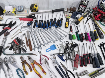 Huge Mixed Hand Tool Lot Wrenches Screwdrivers Pliers Stanley Mastercraft Garage Tools
