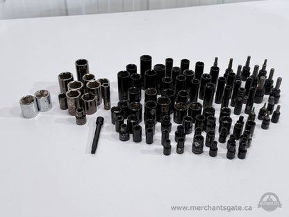 Large Stanley Socket Lot SAE Metric Deep Sockets Torx Hex Bit Sockets