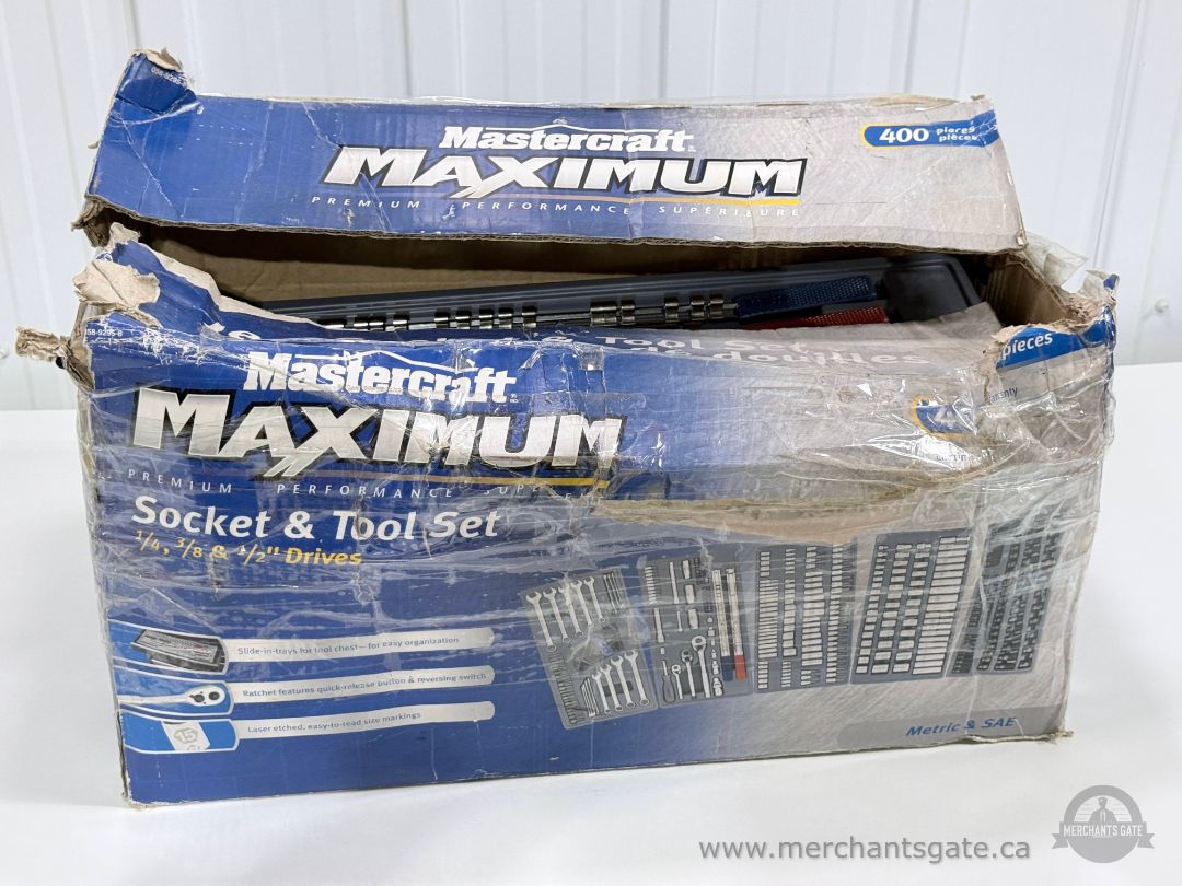Mastercraft Maximum 400-Piece Socket & Tool Set 4 Trays SAE Metric