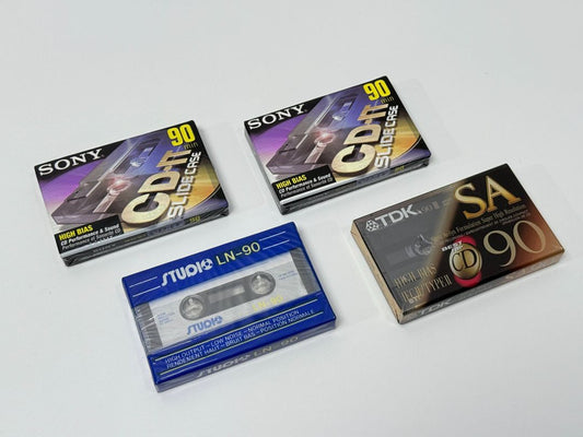 Lot of 4 Vintage Audio Cassette Tapes Sony TDK Studio Type I And Type II Sealed