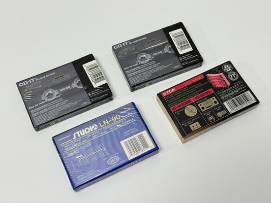 Lot of 4 Vintage Audio Cassette Tapes Sony TDK Studio Type I And Type II Sealed