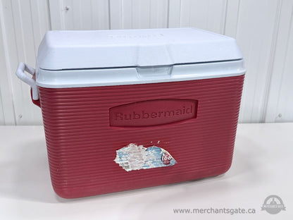 Rubbermaid 958J 48 Quart Large Cooler Ice Chest Red White Made in USA