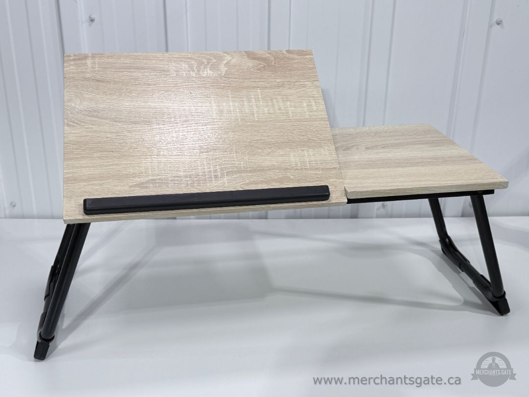 Foldable Bed Laptop Table with Adjustable Top & Side Table