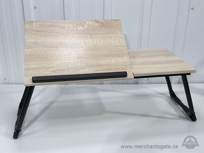 Foldable Bed Laptop Table with Adjustable Top & Side Table