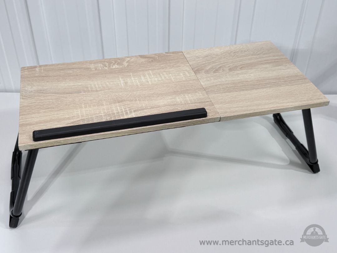 Foldable Bed Laptop Table with Adjustable Top & Side Table