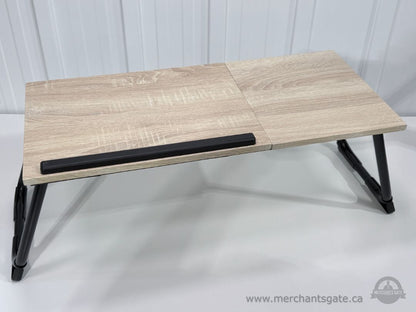 Foldable Bed Laptop Table with Adjustable Top & Side Table