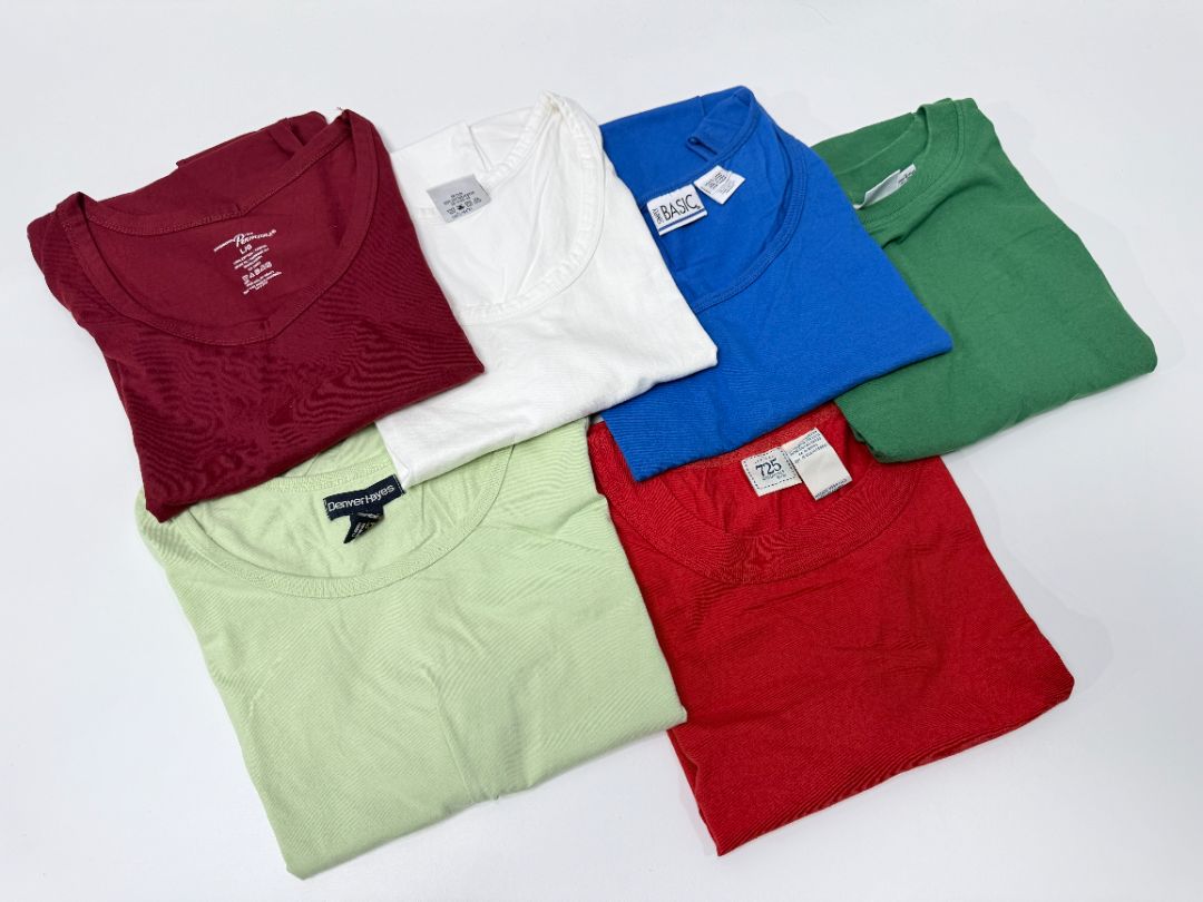 Lot of 6 Vintage Size L Tank Tops Plain Solid Colours No Logos EUC
