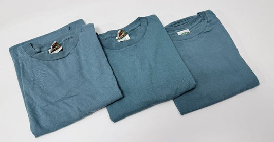 Vintage Naturals By Penmans Made In Canada Blue Cotton Short Sleeve Tshirts Size L Set of 3