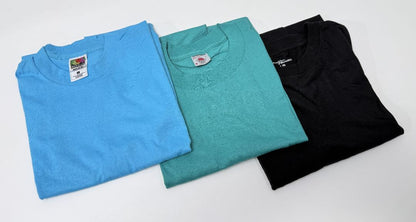 Lot of 3 Size L Short Sleeve Cotton Tshirts Fruit of The Loom Brockum Penmans Mixed Colours
