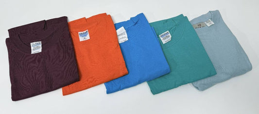 Lot of 5 Size L Heavyweight Cotton Tshirts Plain Solid Colours No Logos