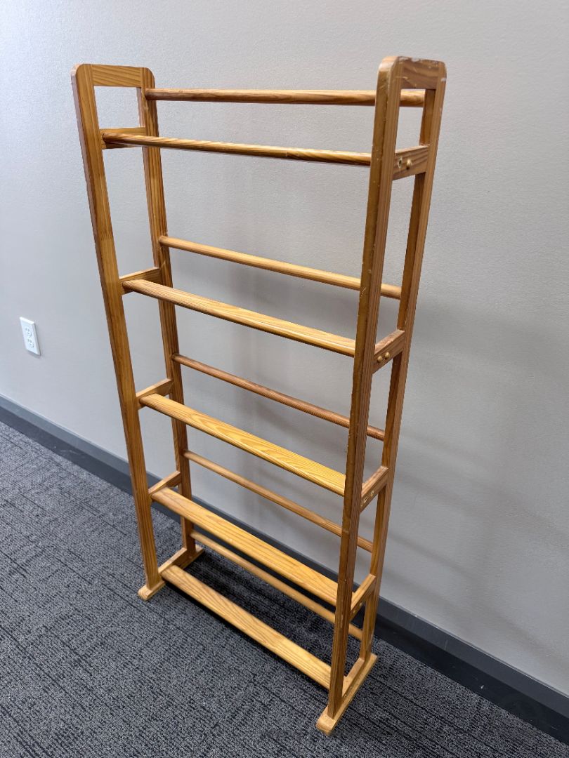 Solid Pine Wooden Shoe Rack 47" Tall