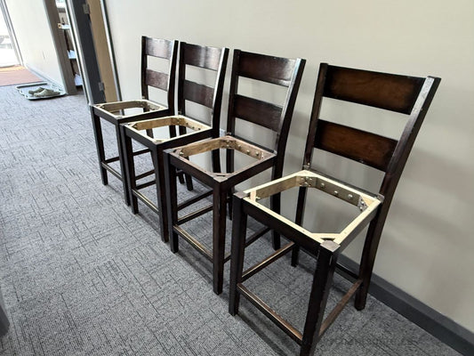 Set of 4 Solid Wood Counter Height Chairs - Frames Only