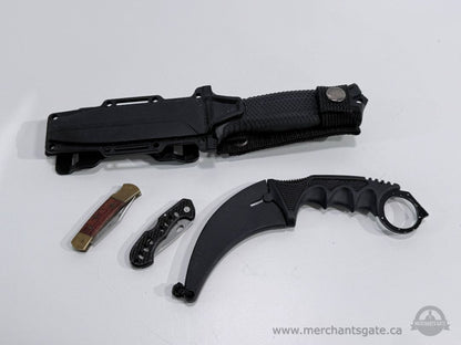 Assorted Knife Lot – 4 Pieces with Sheaths / Folding Knives