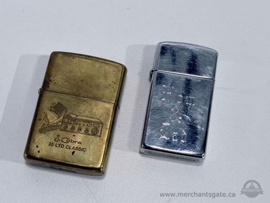 Lot 2 Vintage Zippo Lighters 1993 Cobra 25 LTD Classic + Canada Niagara Falls