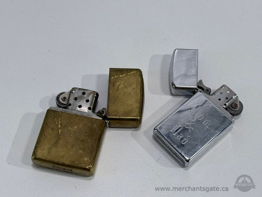 Lot 2 Vintage Zippo Lighters 1993 Cobra 25 LTD Classic + Canada Niagara Falls