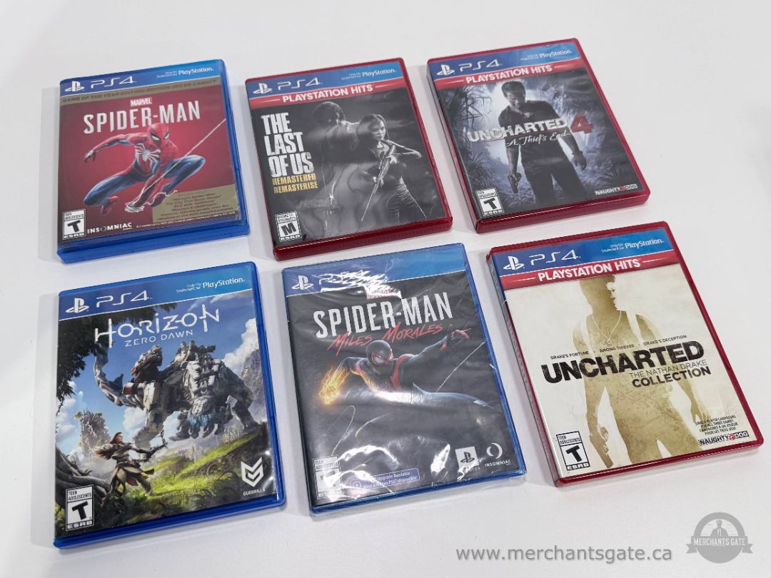 PS4 PlayStation 4 Games Lot Spider-Man Miles Morales Last of Us Uncharted Horizon