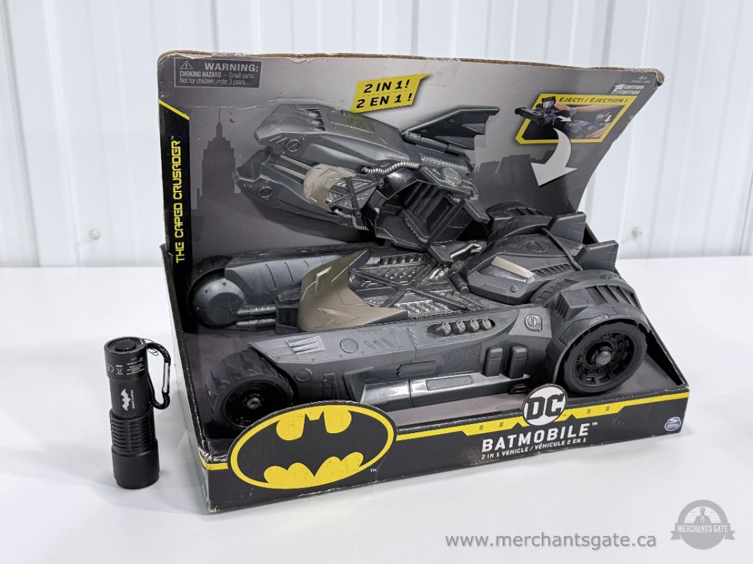 DC Batman 2-in-1 Batmobile & Batboat + Batman Flashlight - New