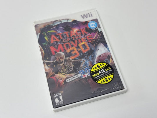 Attack of The Movies 3D Nintendo Wii With Case Authentic