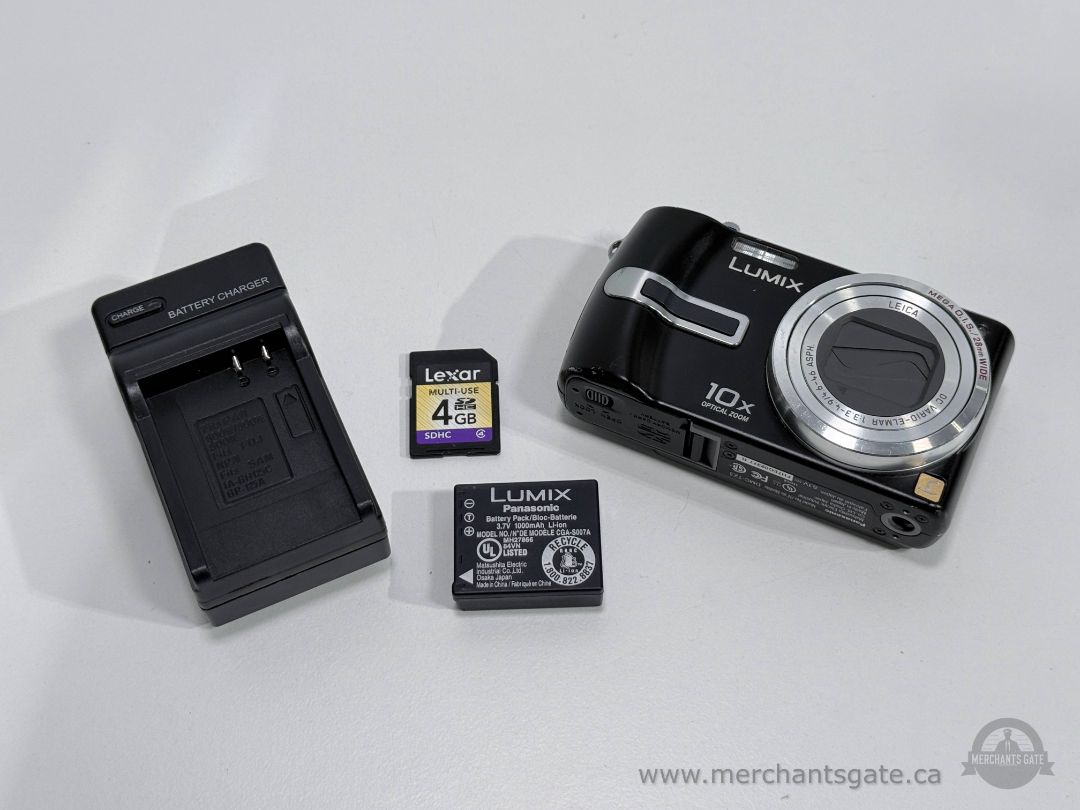 Panasonic Lumix DMC-TZ3 Digital Camera Leica Lens 10x Zoom + Charger & SD Card